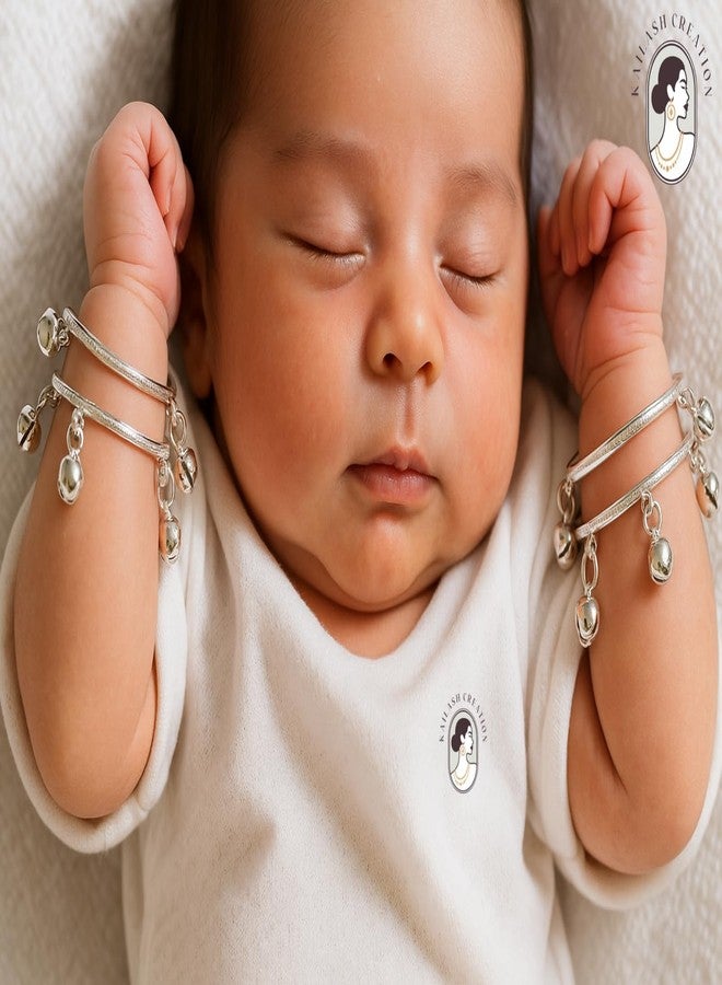 Kailash Creation Adjustable Baby Nazariya Bracelet with Ghungroo Bracelet/Kada for Baby Boys & Girls (0-5 Years) | Kids Payal_Kada - Image 3